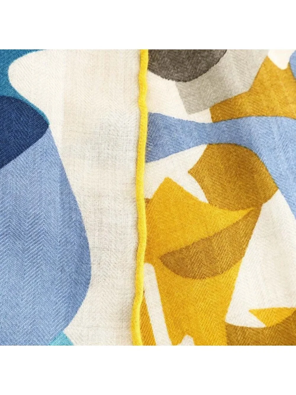 Hermes Heaven Shawl Beige Multicolor Cashmere Silk Scarf